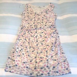 NWOT-Mexx ruched stretch white dress 👗 with little flowers 🌸